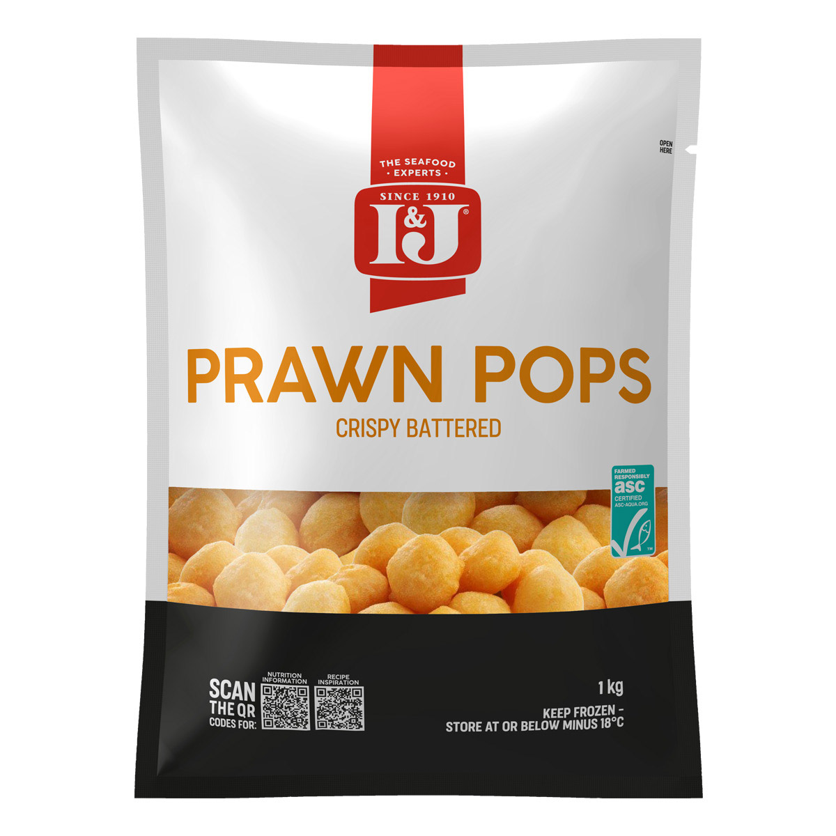 I&J® Battered Prawn Pops, Front Innerpack